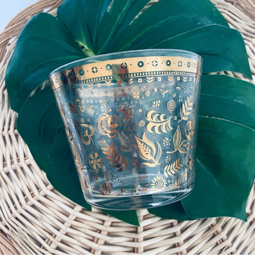 Vintage Ice Bucket Gold & Glass Bowl Mid-Century MCM Hollywood Regency Barware - Picture 8 of 15